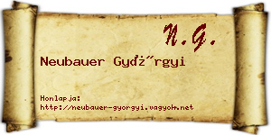 Neubauer Györgyi névjegykártya